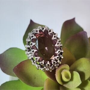 Vintage Purple & Silver Large Costume Ring Sarah Coventry